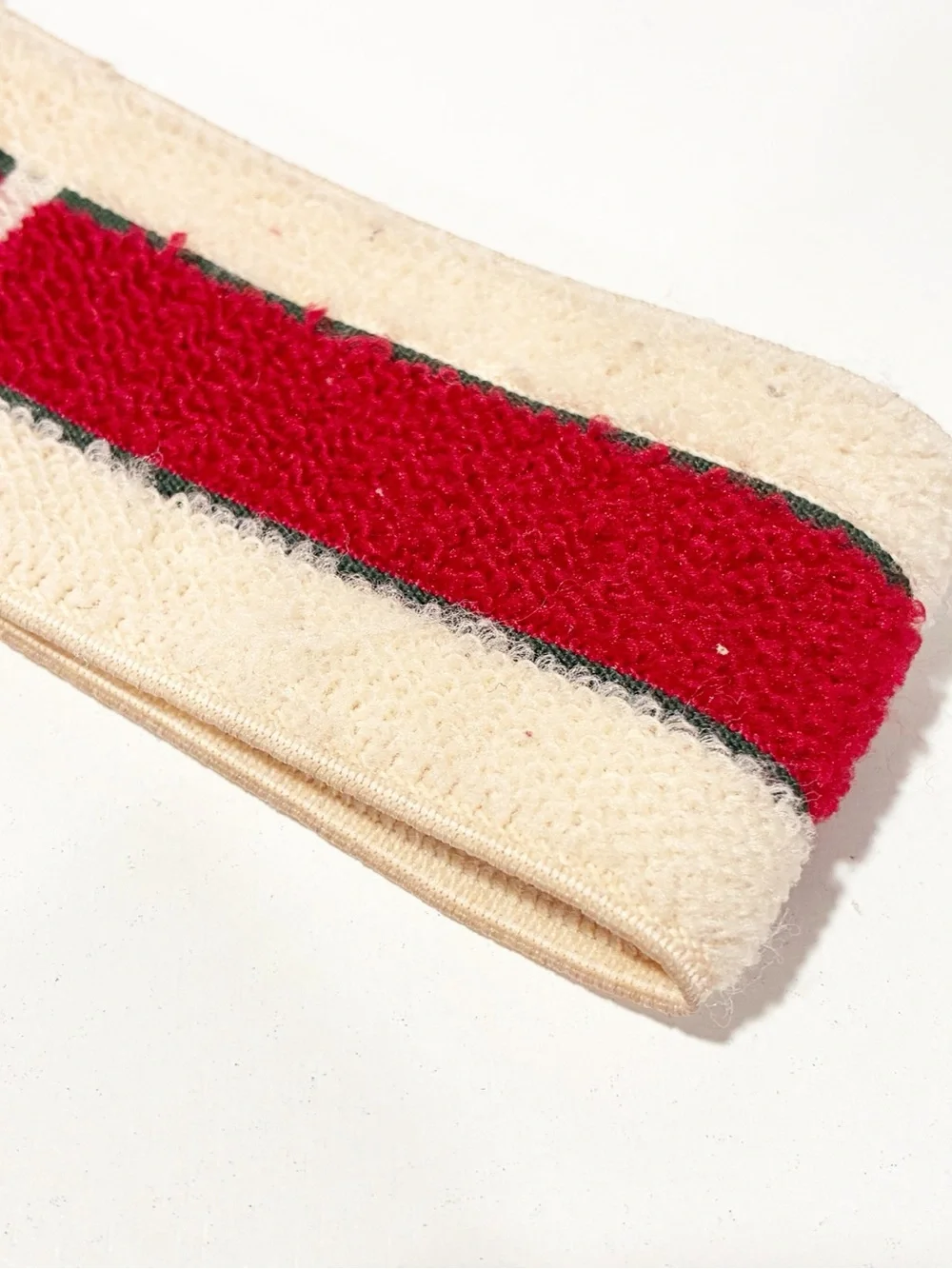 Gucci Web Logo Headband Terry Cloth Stretch Red Stripe